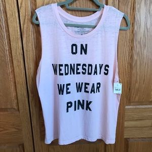 NWT Mean Girls Pink Tank Top Wednesdays Movie